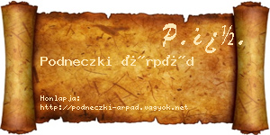 Podneczki Árpád névjegykártya